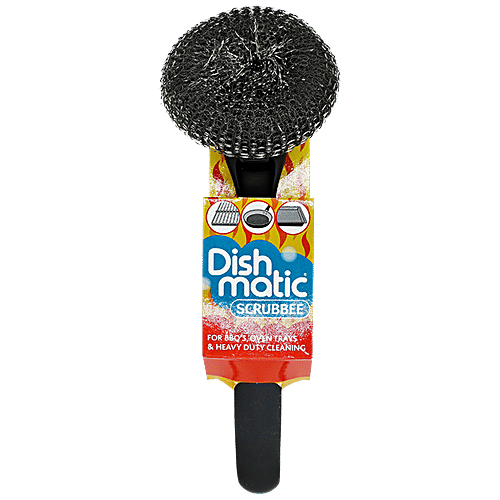 Buy Dishmatic Heavy Duty Steel Scrubber with Handle For Pan & Grill