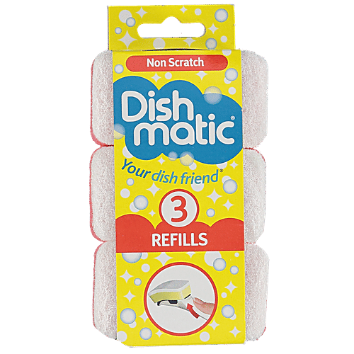 Dishmatic Non-Scratch Refill for Dish Wand, 3 pcs  