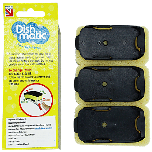 Dishmatic Extra Heavy Duty Refill for Dish Wand, 3 pcs  