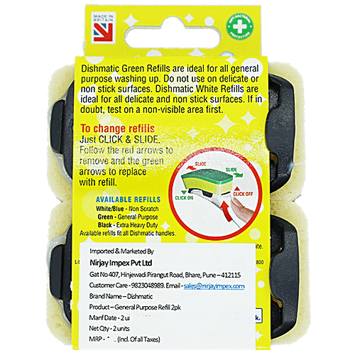 Dishmatic General Purpose Refill for Dish Wand, 2 pcs  
