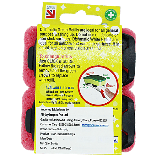 Dishmatic Non-Scratch Refill for Dish Wand, 2 pcs  