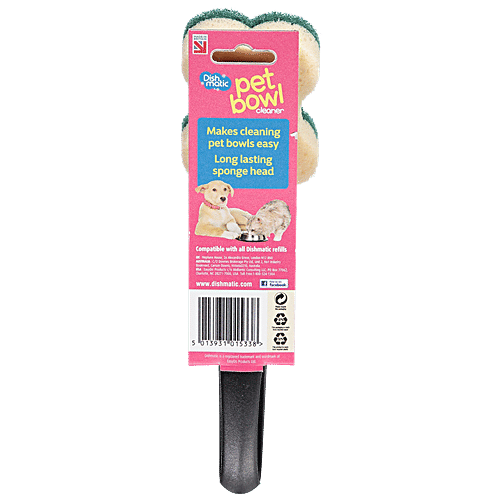 Dishmatic Fillable Dish Wand Brush With Handle For Pet Bowl, 1 pc