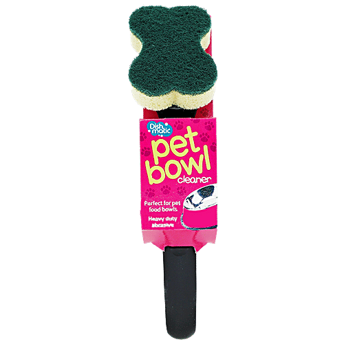 Dishmatic Fillable Dish Wand Brush With Handle For Pet Bowl, 1 pc