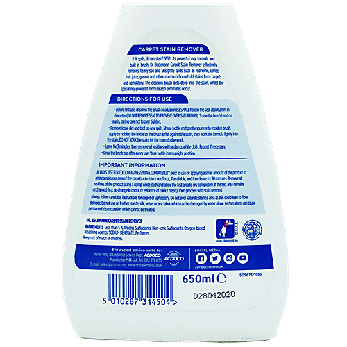 Buy Dr. Beckmann Carpet Stain Remover Eliminates Tough Stains