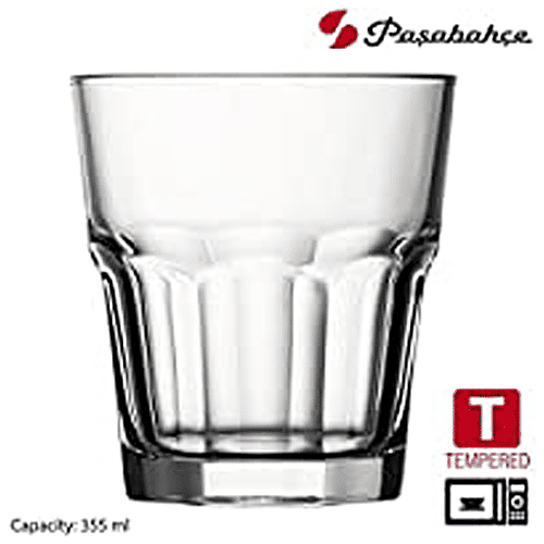 Pasabahce Casablanca Whisky/Juice Tumbler - Tempered Glass, 355 ml (Set of 6)