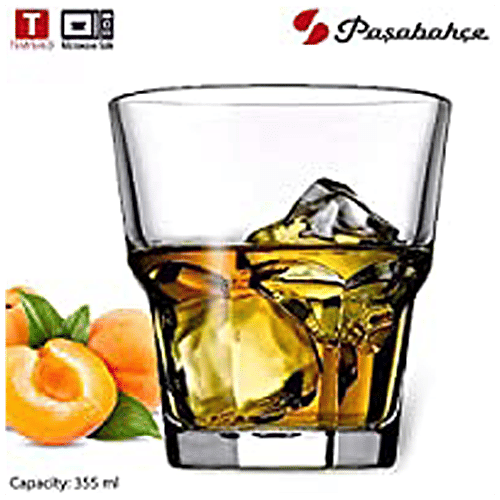 Pasabahce Casablanca Whisky/Juice Tumbler - Tempered Glass, 355 ml (Set of 6)