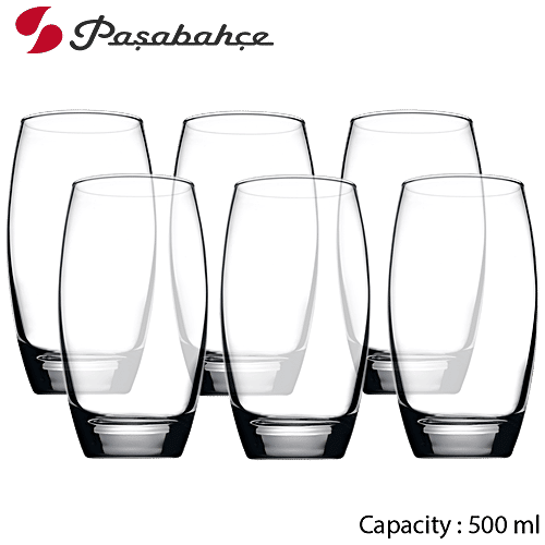 Pasabahce Barrel Glass Water/Juice Tumbler, 500 ml (Set of 6) 