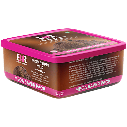 Baskin Robbins Mississippi Mud Ice Cream, 700 ml Tub Delectable Chocolate Fudge
 Sprinkled with Brownie Pieces