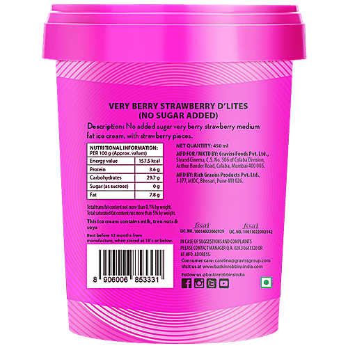 Buy Baskin Robbins D'Lites Strawberry Ice Cream Online at Best Price of