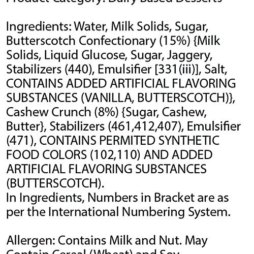 Baskin Robbins Hop Scotch Butterscotch Ribbon Ice Cream, 450 ml Tub Smooth Butterscotch Flavour
 Sprinkled with Cashew Praline