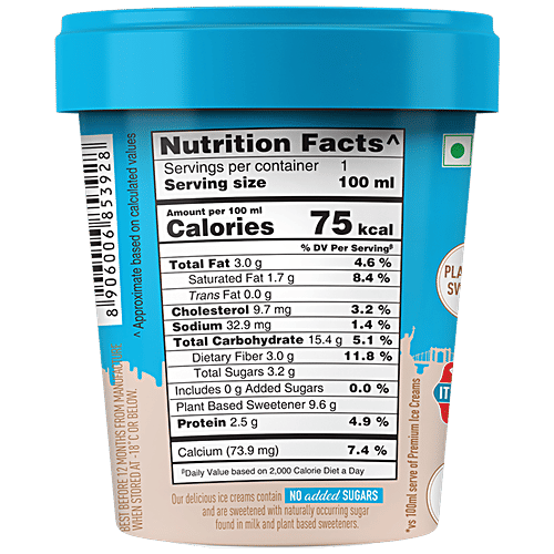 The Brooklyn Creamery Sea Salt Caramel Ice Cream - Low Calorie, No Added Sugar, 100 ml Cup