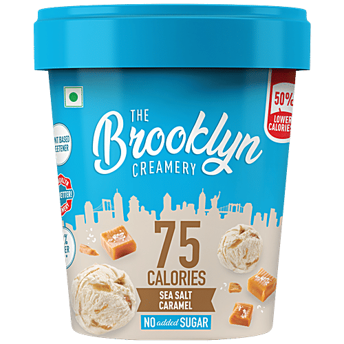 The Brooklyn Creamery Sea Salt Caramel Ice Cream - Low Calorie, No Added Sugar, 100 ml Cup