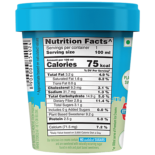 Buy THE BROOKLYN CREAMERY Kulfi Ice Cream No Added Sugar Online at