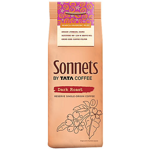 Sonnets by TATA Coffee Arabica Anaerobic Milds Dark Roast Filter Coffee Grind, 250 g  