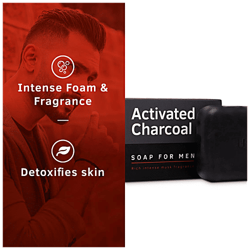 Ustraa Deo Soap For Men With Activated Charcoal, 100 g