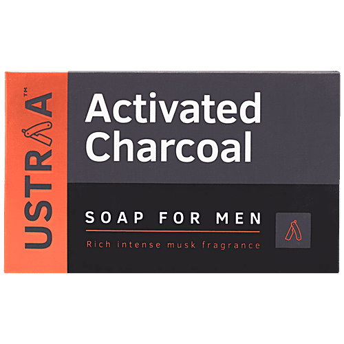 Ustraa Deo Soap For Men With Activated Charcoal, 100 g