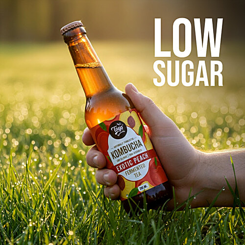 Toyo Kombucha Non-Alcoholic Exotic Peach Fermented Tea, 330 ml  Guilt-free Escape
 Exotic Peach Flavour
 Healthy Alternative