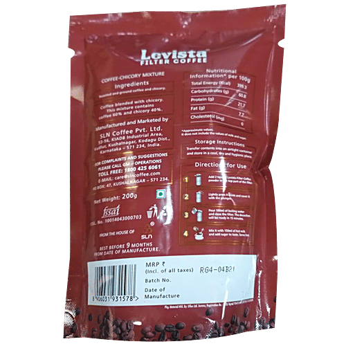 Buy Levista Filter Coffee With Chicory Online at Best Price bigbasket