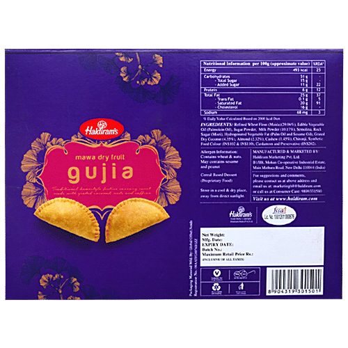 Haldiram's Mawa Dry Fruit Gujia, 400 g