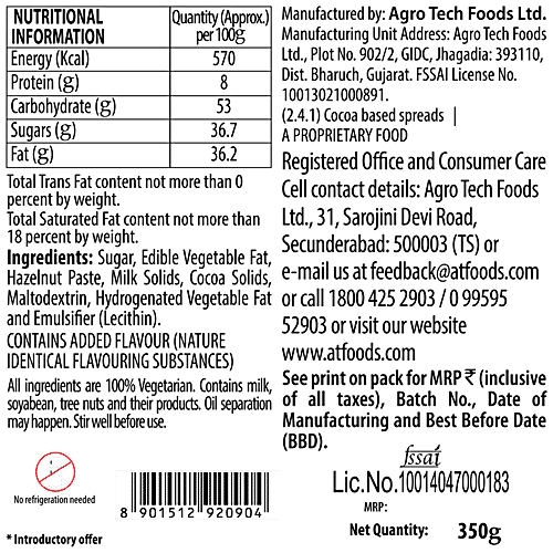 Sundrop Cocoa Nut Hazelnut Chocolatey Spread, 350 g