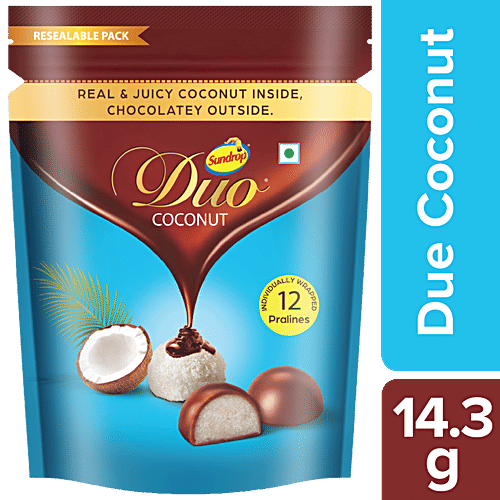 Sundrop Duo Coconut Chocolate Pralines, 171.6 g (12 pcs x 14.3 g each)