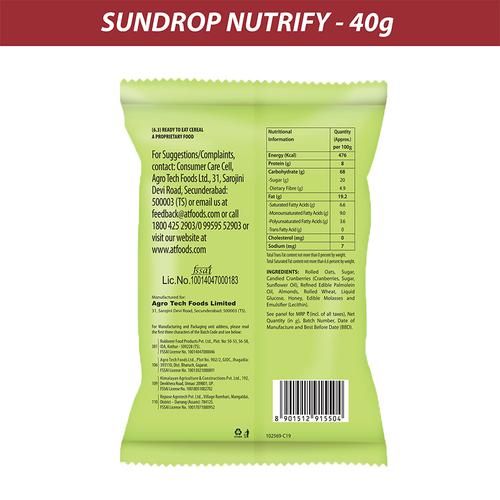 Sundrop Nutrify - Honey Roasted Oats, Granola, 40 g  