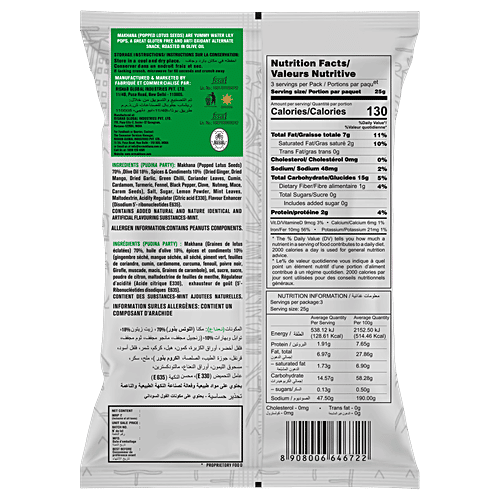 MR. MAKHANA Popped Lotus Seeds - Pudina Party, 75 g  