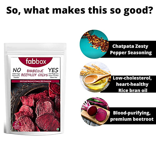 Fabbox Barbeque Beetroot Chips, 85 g Pouch 