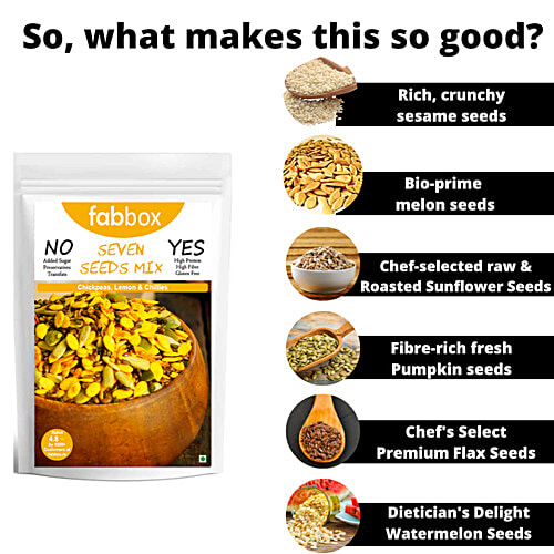Fabbox Seven Seeds Mix, 150 g Pouch Healthy Snack
 Weight Management
