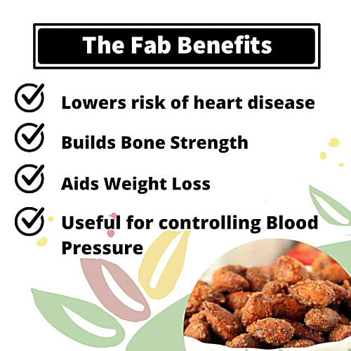 Fabbox Roasted Caramel Almonds With Sesame Seeds - Healthy Snack, Gluten-Free, Vegan, 150 g Pouch 