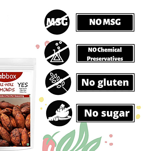 Fabbox Roasted Almonds - Peri Peri, Premium California Badam, Healthy Snack, Superfood, 120 g Pouch 