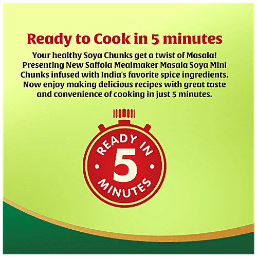 Saffola Mealmaker Masala Soya Mini Chunks, 170 g Pouch 