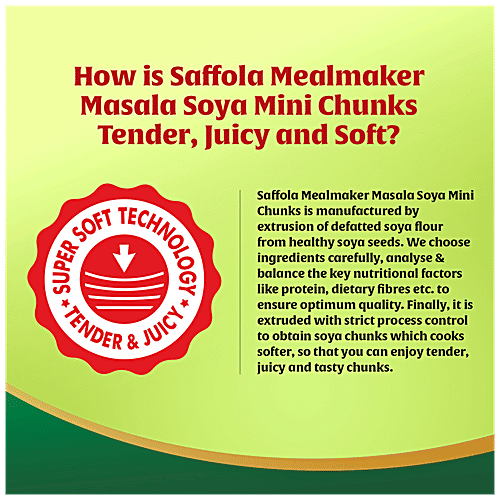 Saffola Mealmaker Masala Soya Mini Chunks, 170 g Pouch 