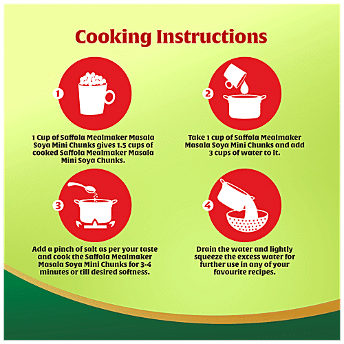 Saffola Mealmaker Masala Soya Mini Chunks, 170 g Pouch 