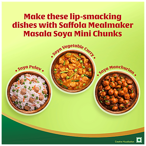 Saffola Mealmaker Masala Soya Mini Chunks, 170 g Pouch 