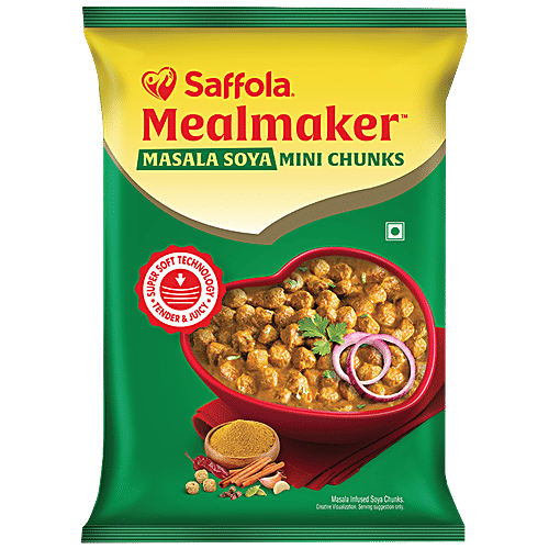 Saffola Mealmaker Masala Soya Mini Chunks, 170 g Pouch 