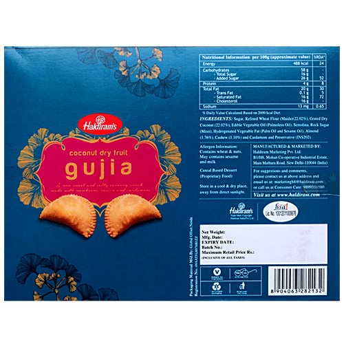 Haldiram's Coconut Dry Fruit Gujia, 400 g  