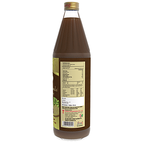 Jai Guruji Kesharia Thandai Dry Fruit Syrup, 750 ml Glass Bottle 