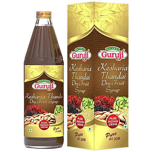 Buy Jai Guruji Kesharia Thandai Dry Fruit Syrup Online at Best Price of
