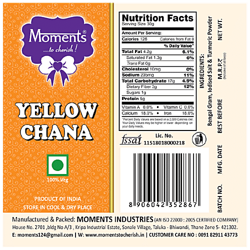 Moments Yellow Chana, 200 g Pouch 