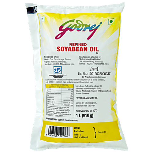 Godrej Refined Soyabean Oil, 1 L Pouch 