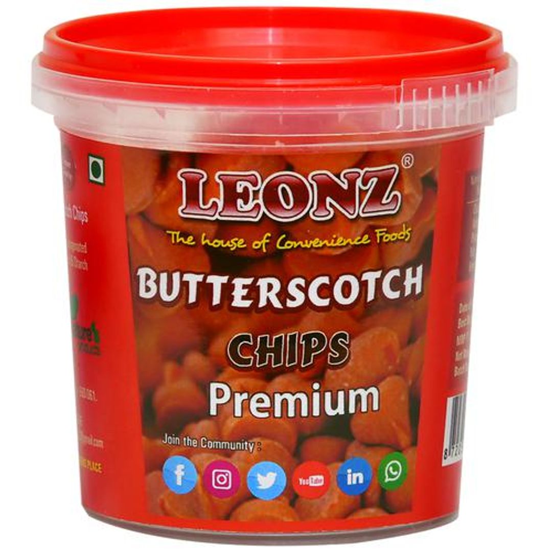 Leonz Butter Scotch Chocochips, 100 g Plastic container