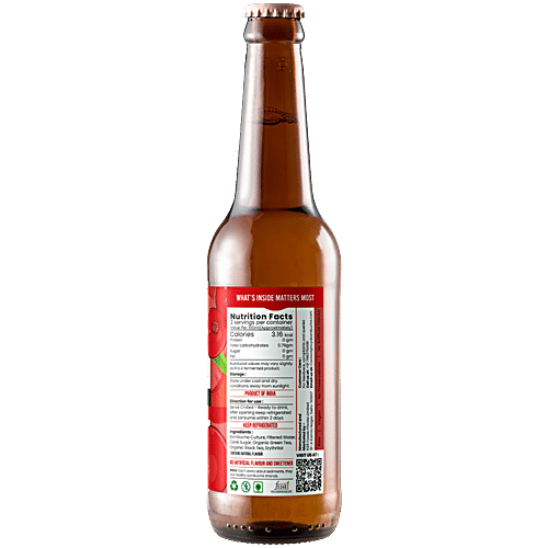 Toyo Kombucha Zero Sugar Cranberry Fermented Tea, 330 ml  Naturally Sweetened, Contains Probiotics