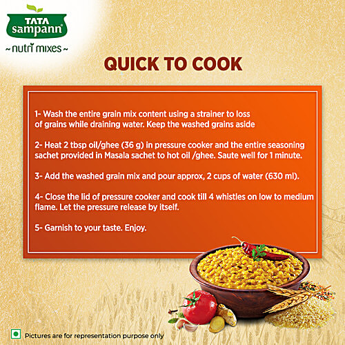 Tata Sampann Masala Daliya Khichdi Mix - Rich In Dietary Fibre, 180 g Pouch