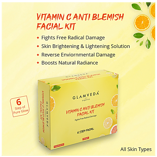 Glamveda Vitamin C Anti Blemish Facial Kit - 6 Steps, 120 g  