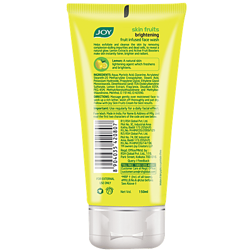 Buy Joy Skin Fruits Lemon Brightening Face Wash For Oily Skin Online at Best Price of Rs 126
