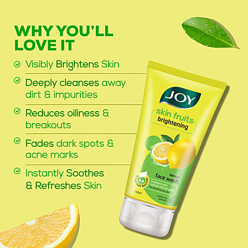 Joy Skin Brightening Lemon Face Wash, 150 ml For Glowing Skin