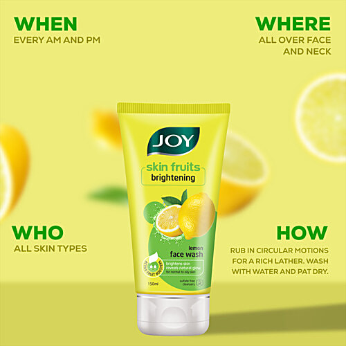 Joy Skin Brightening Lemon Face Wash, 150 ml For Glowing Skin
