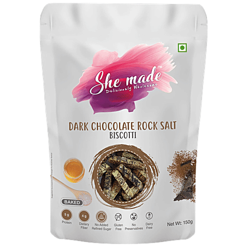 Buy She made Dark Chocolate Rock Salt Biscotti Gluten & Dairy Free, No Preservatives Online at