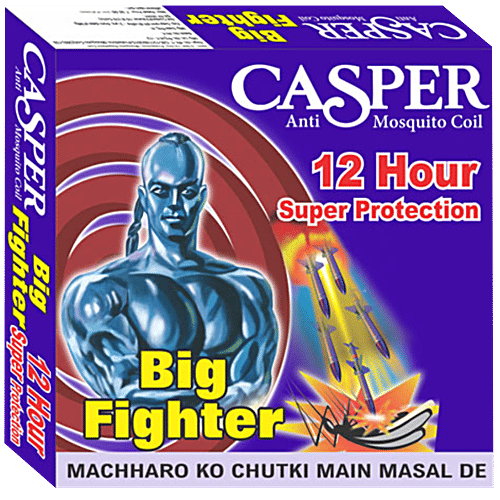 Casper Mosquito Coil - 12 Hour Super Protection, Big Fighter, Red, 220 g  